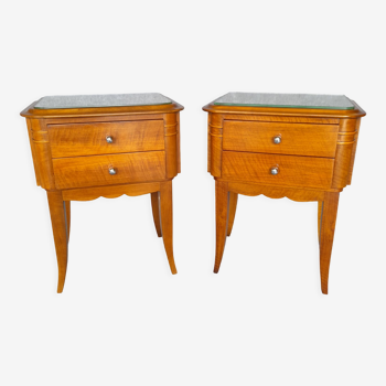 Pair of art deco period bedside tables