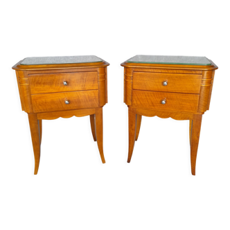 Pair of art deco period bedside tables