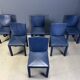 Set of 6 blue Arcadia dining chairs by Paolo Piva for B&B Italia