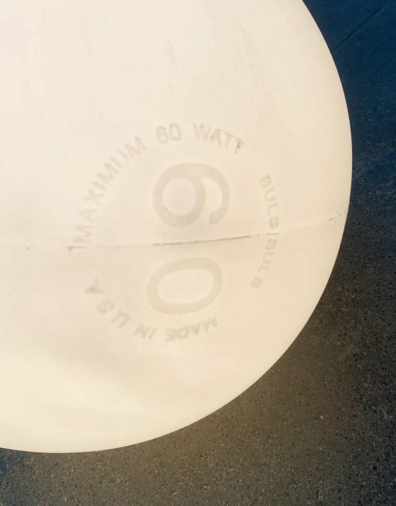 Bulb lamp, bulb on a stand or German suspension in mid-century space style by Ingo Maurer for M Design, 1960s.