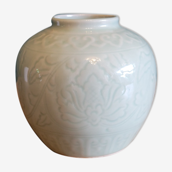 Vase pot asiatique chinois en céladon