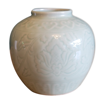 Vase pot asiatique chinois en céladon
