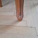 Antique wooden and velvet ottoman stool