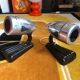 Pair of Hanau lamps, streamline design