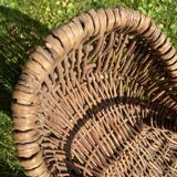 Panier avec anse en osier cueillette potager champignons