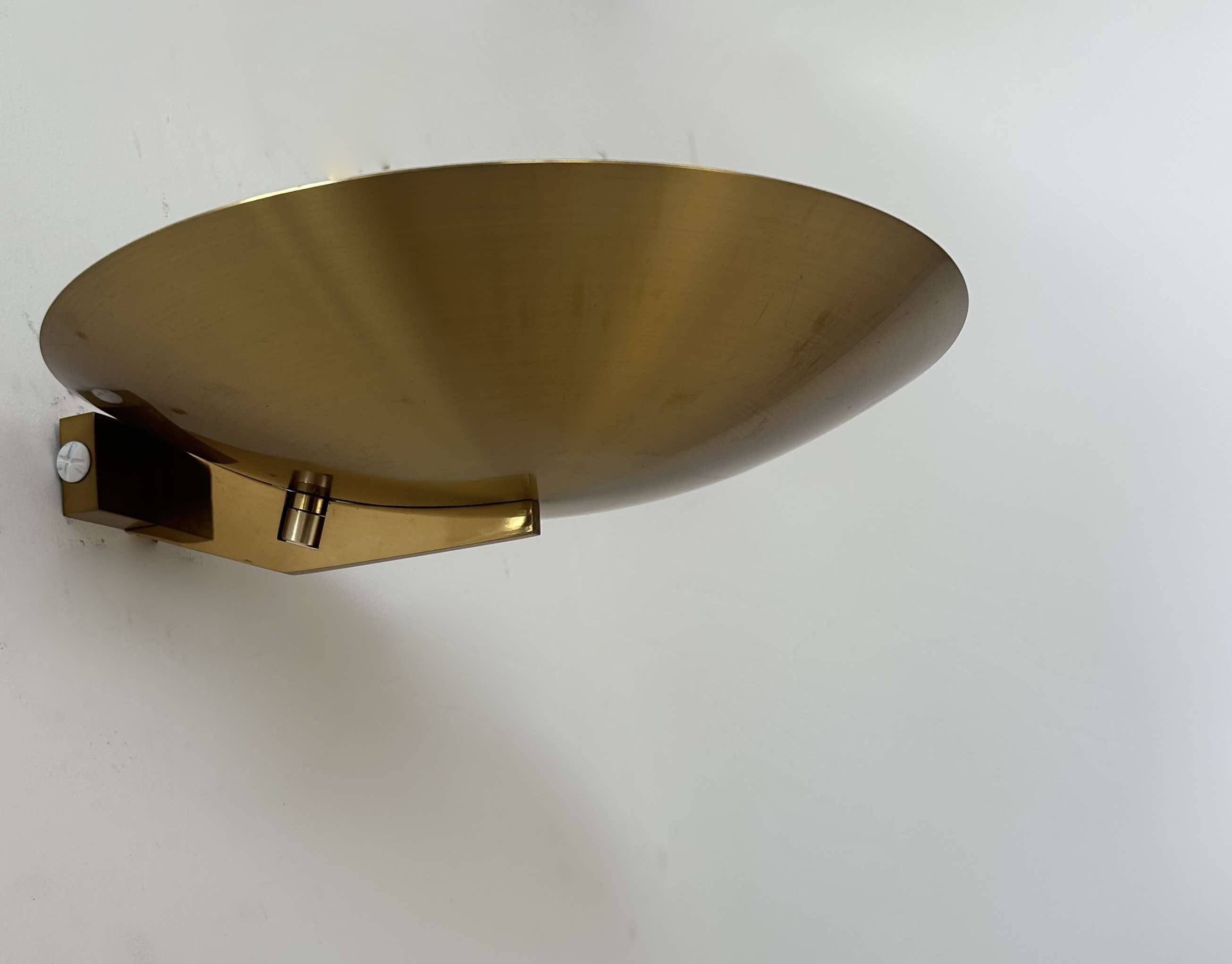 Vintage wall light with dimmer, brass, France 1980