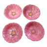 4 large bowls in the shape of a pink flower Franciscan Portugal
