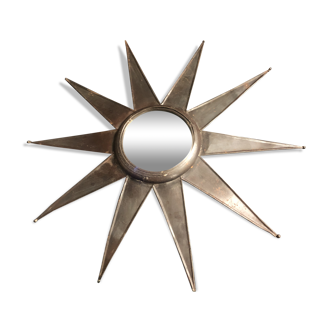 Miroir soleil of bulging witch 61 cm metal 20th sorcerer convex ice