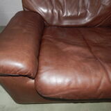 Leather sofa 2 places DS66 De Sede years 70/80