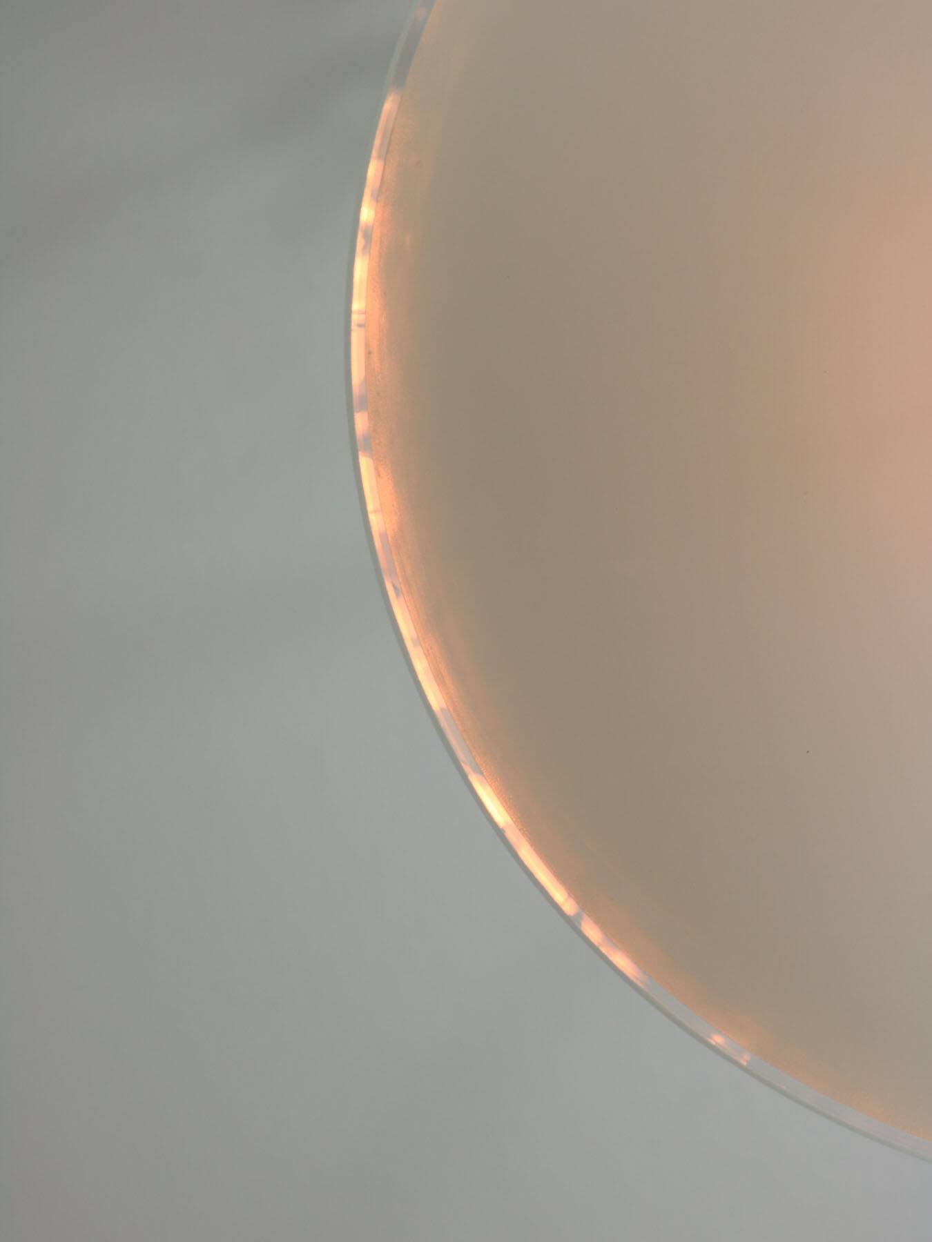 Mid-Century Italian Saucer Glass and Brass Pendant Lamp