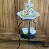 Folding wrought iron toiletry stand, 19th century