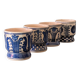 Set of 4 Korond blue handcrafted cups – Signed vintage ceramic