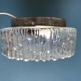Round ceiling light in molded glass