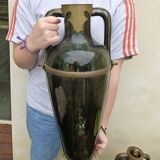 Ceramic vases brass frame art nouveau