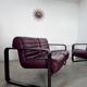 Sofa set and 2 vintage leather armchairs designed by Albert Stoll Giroflex 1970s