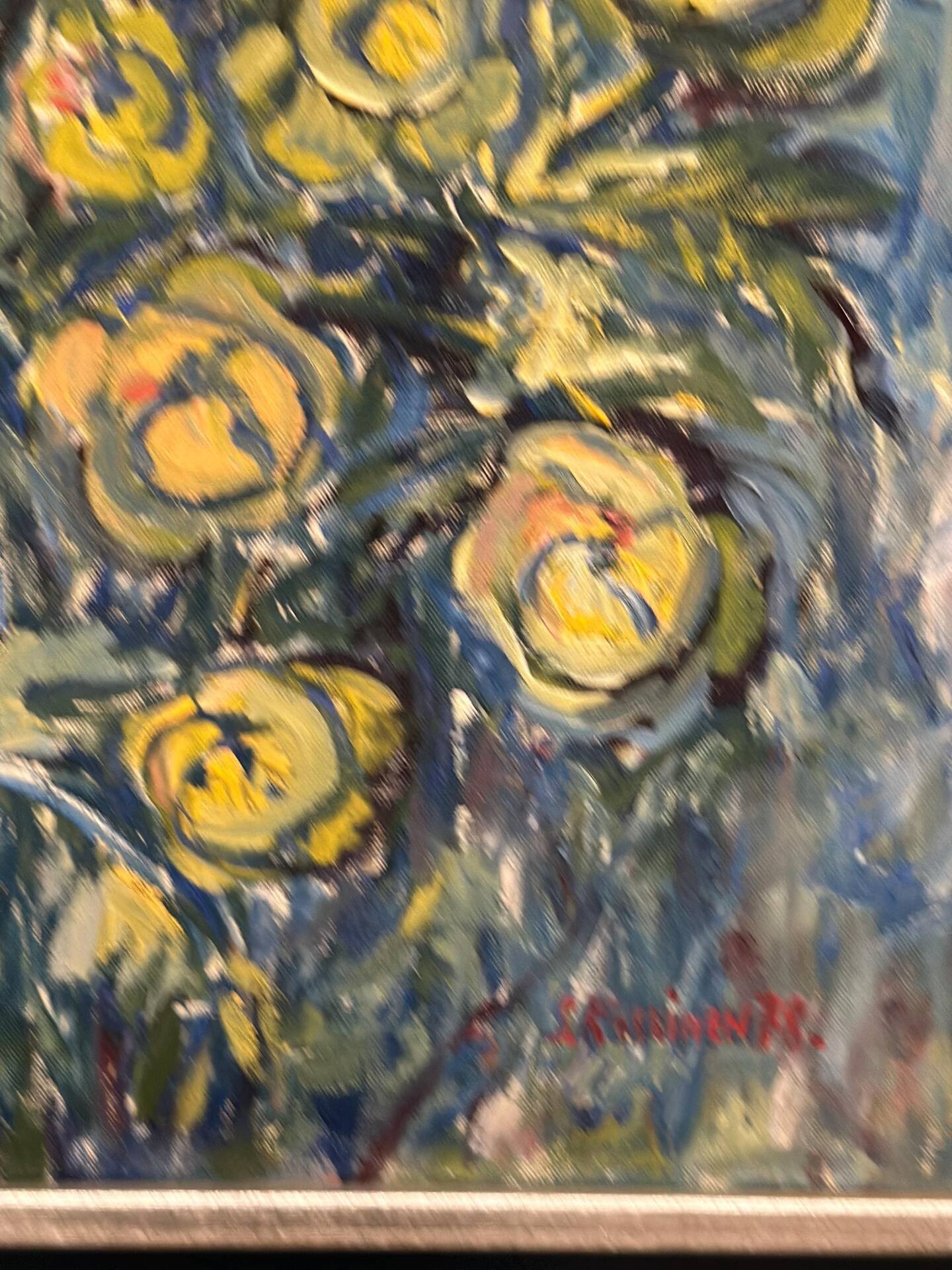 Swedish Oil on Canvas – “Flower” by S. Koskinen – Dated 1978