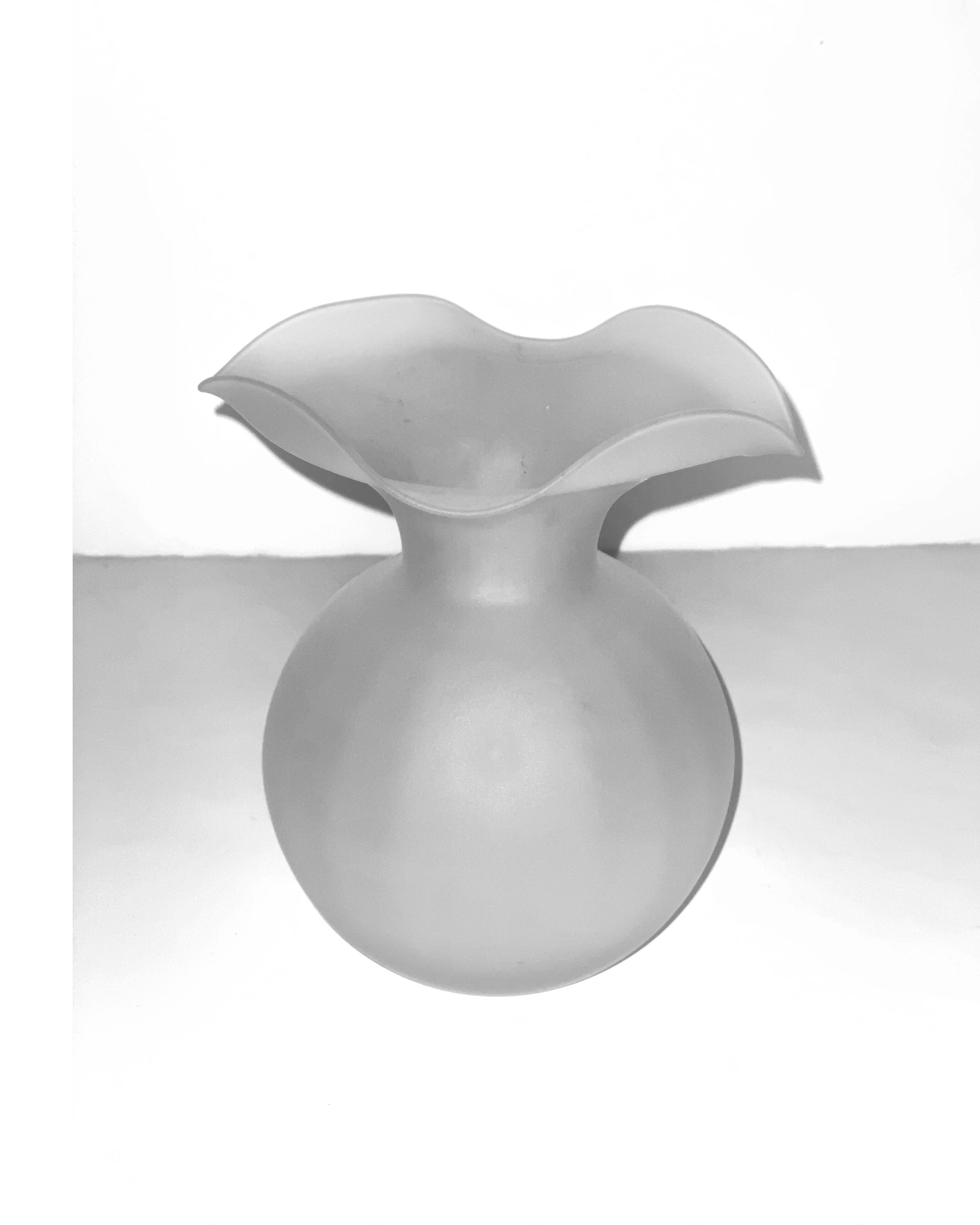Lancel vase shaped ball frosted glass blown work of Murano