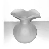 Lancel vase shaped ball frosted glass blown work of Murano
