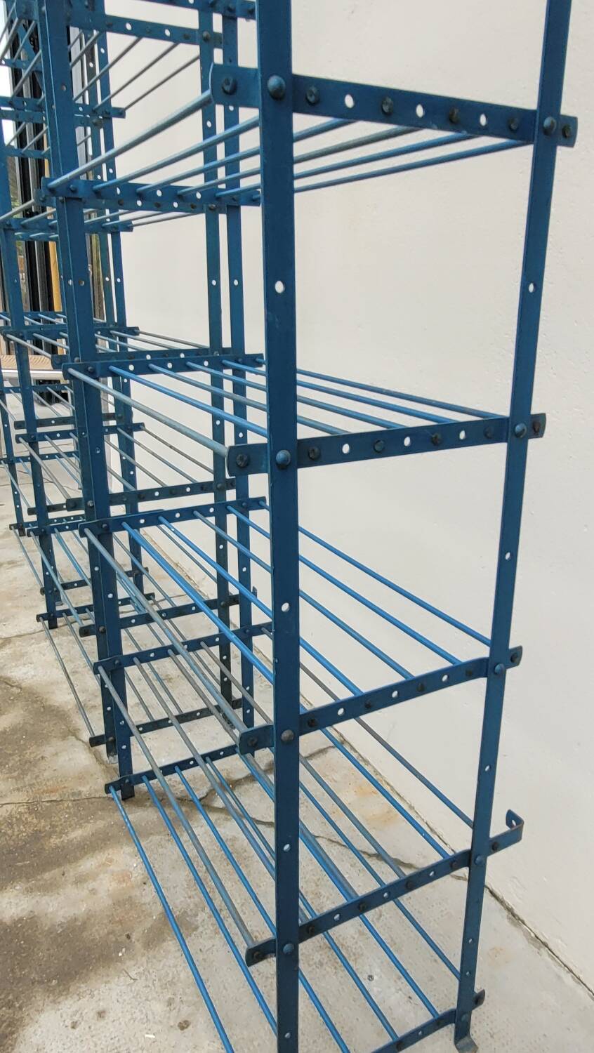 Set of 3 Rigidex iron storage locker shelves 1950s