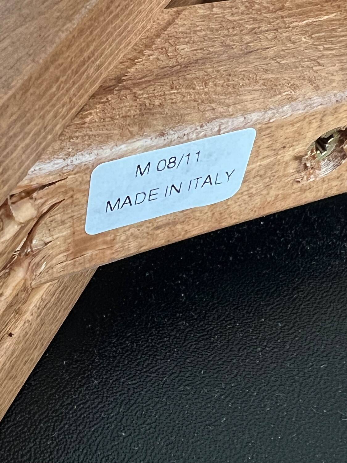 Set of 4 high back chairs in wood and imitation leather Italian design Calligaris