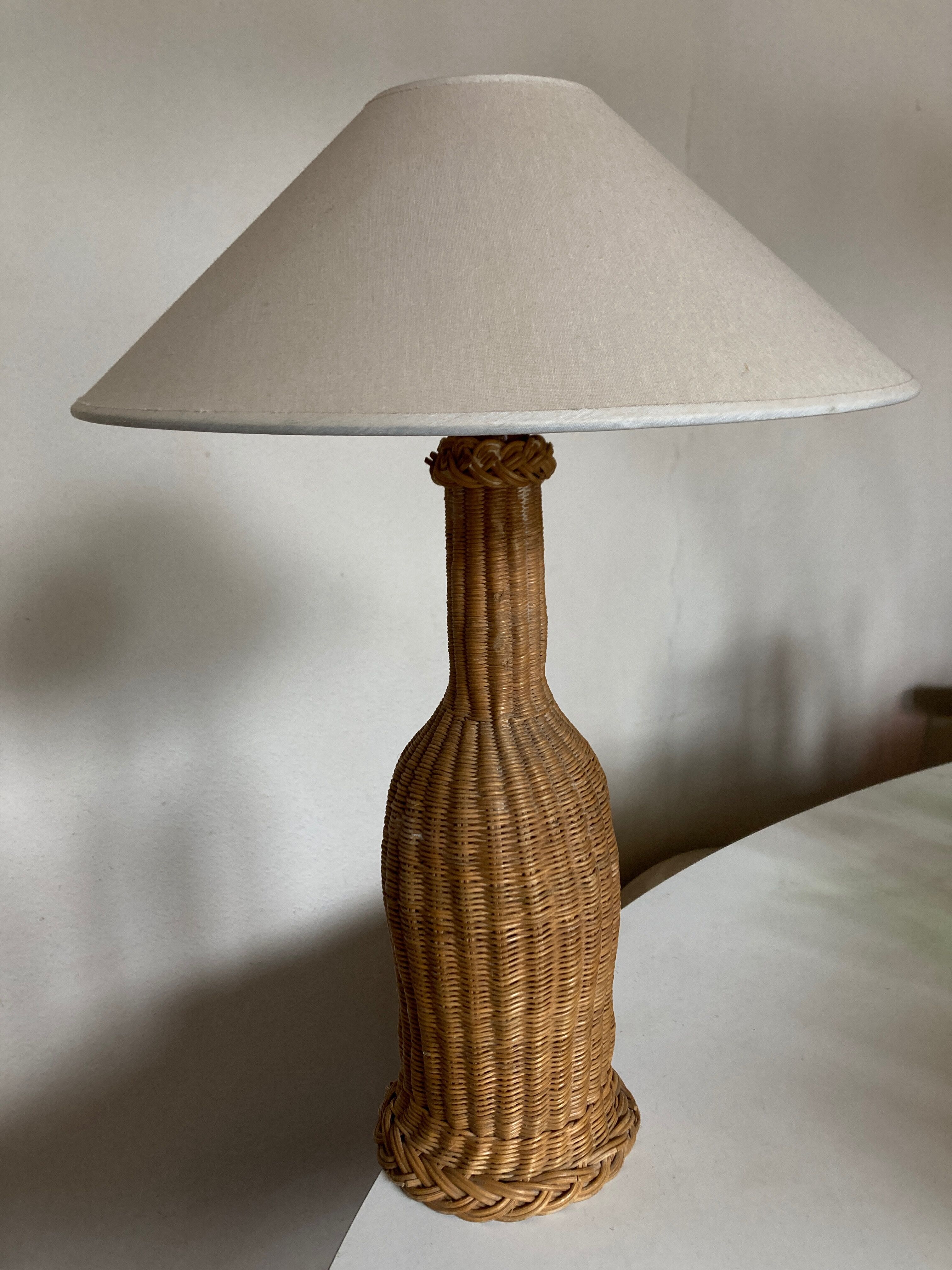 Cabanon Marseille 1950 wicker lamp from basket weavers