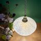 Vintage white Clichy glass lampshade pendant light