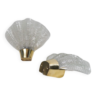 Midcentury Modern wall sconces pair ASEA, "Shell", 1950s, Sweden