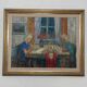 Original mid-century Swedish oil on canvas – “Family” by Eric With – vintage & framed – 75 × 91 cm (29.5" × 35.8")
