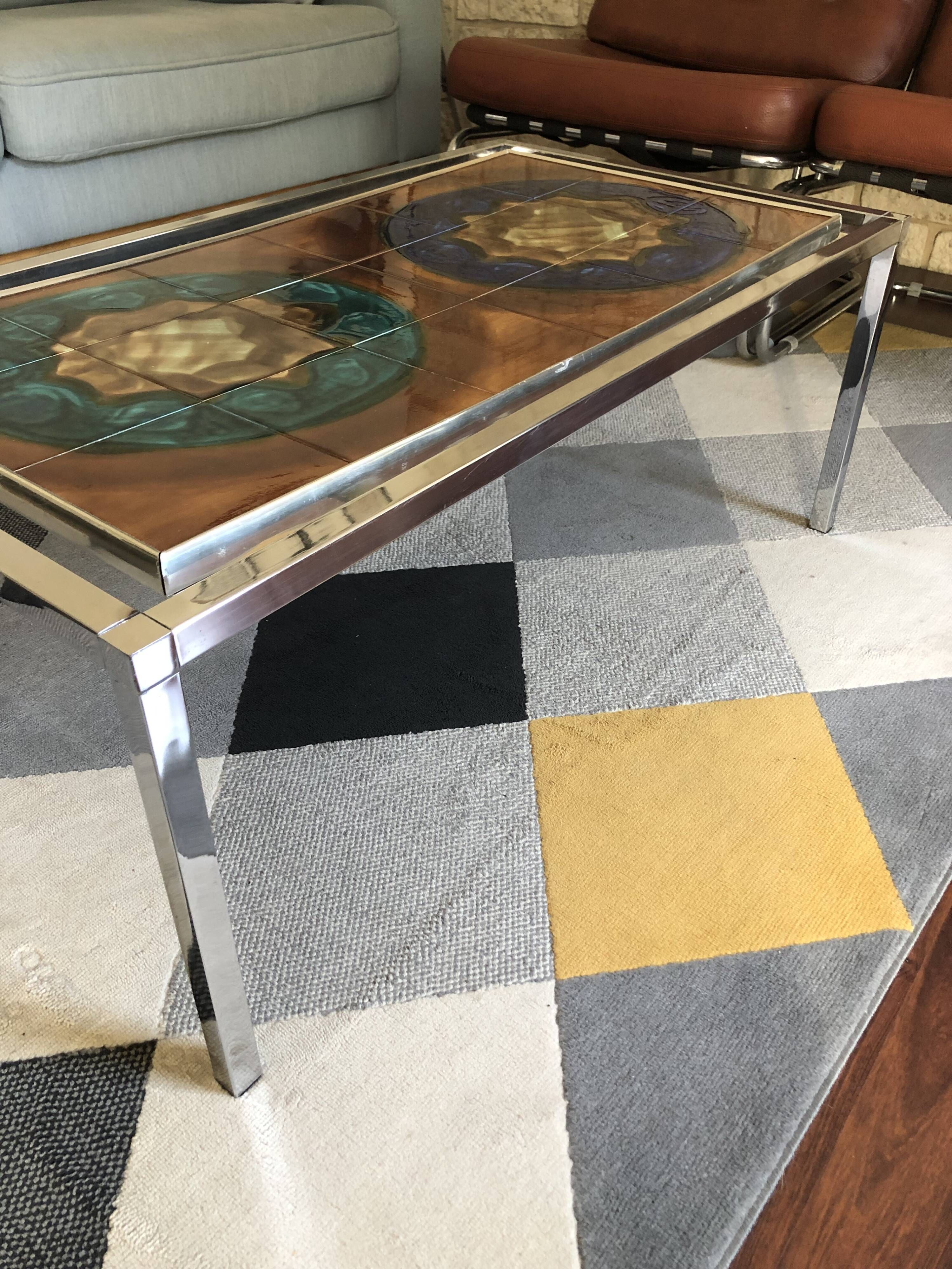 Designer Italian coffee table Juliette Belarti glazed ceramic legs