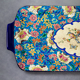 Longwy cake plate, floral decoration and bird medallion, early 20th century