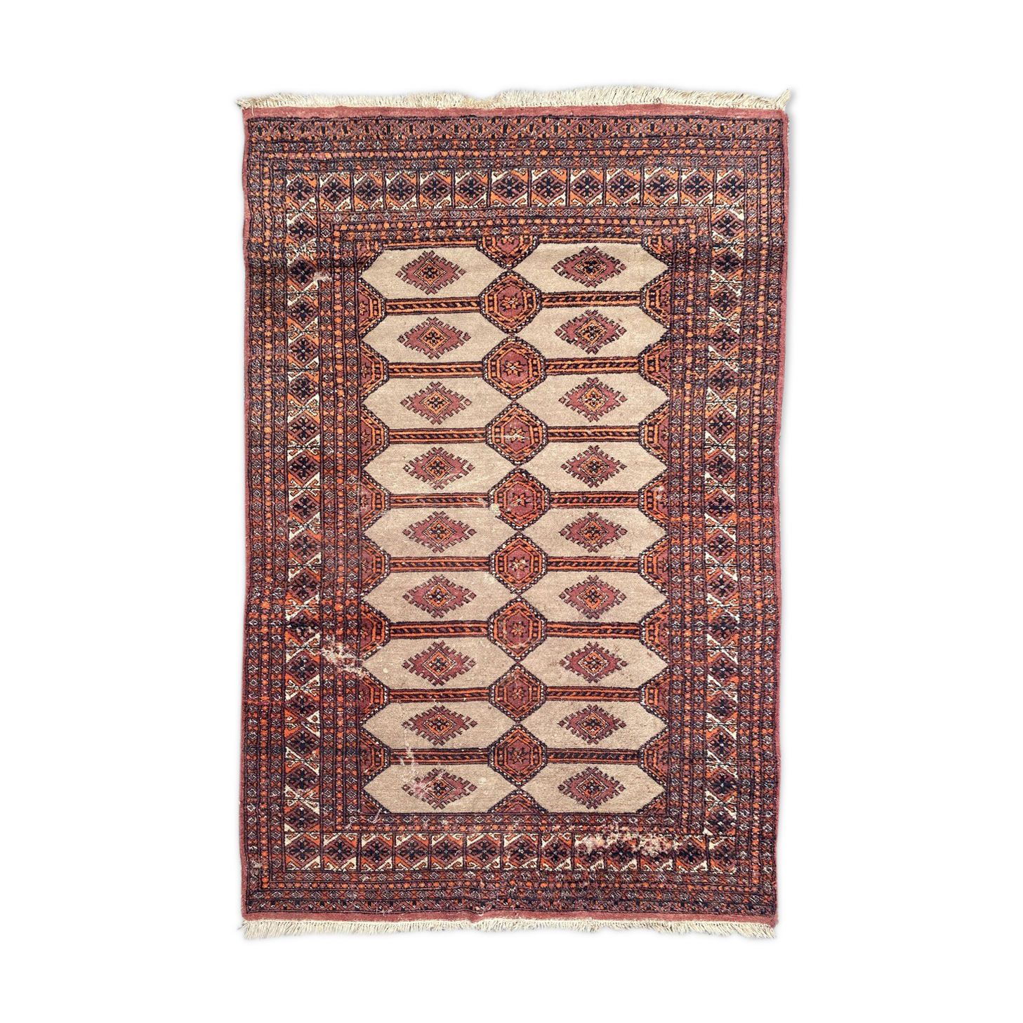 Vintage carpet pakistan drawings bokhara handmade 124x186 cm