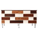 Italian Sideboard in Solid Wood with Steel Legs