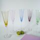set of 5 colored glass champagne flutes Design 1970