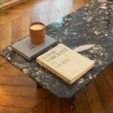 Minimalist design table in black marble Vintage Terrazzo