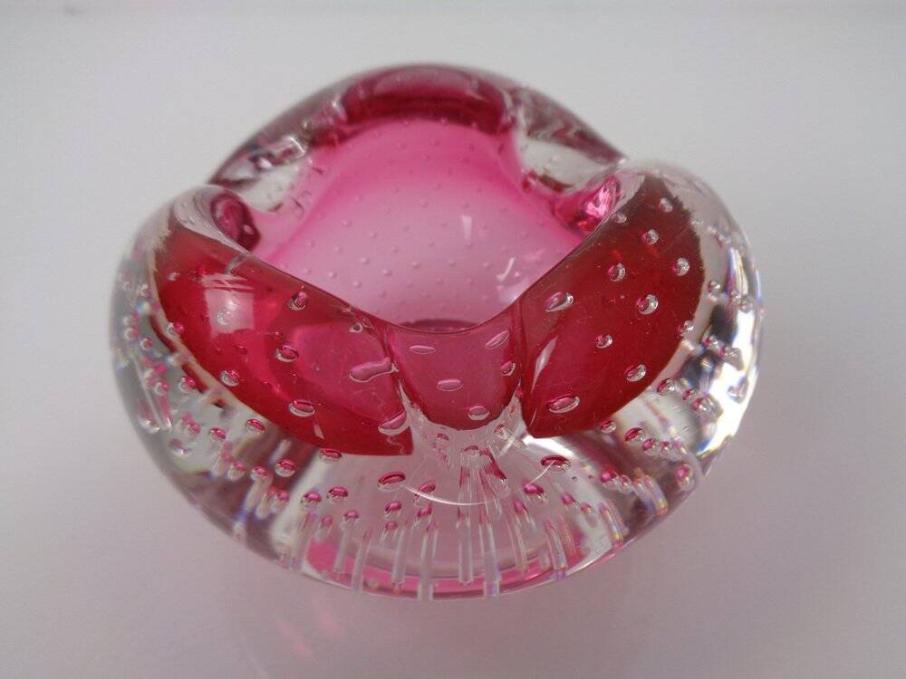 Pink Sommerso Murano Glass Ashtray, Italy, 1960s