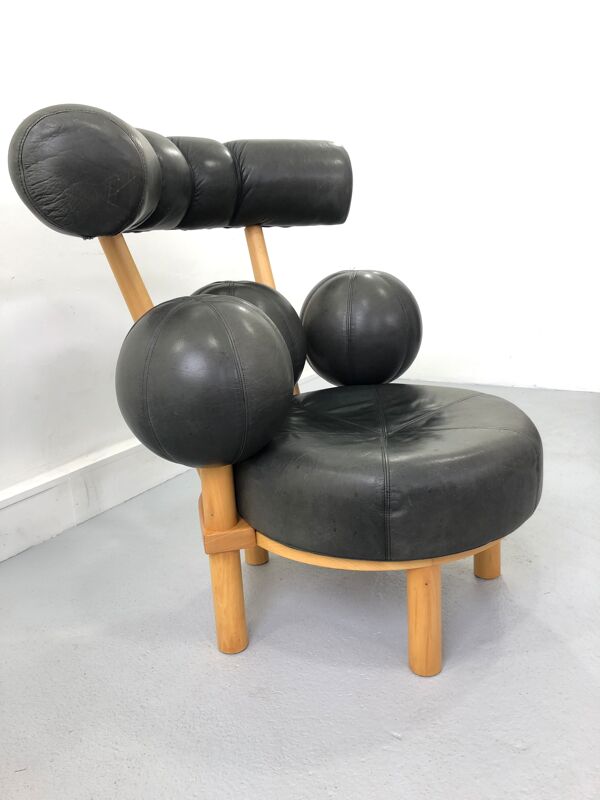 Fauteuil en cuir par Peter Opsvik pour Stokke, Norvège