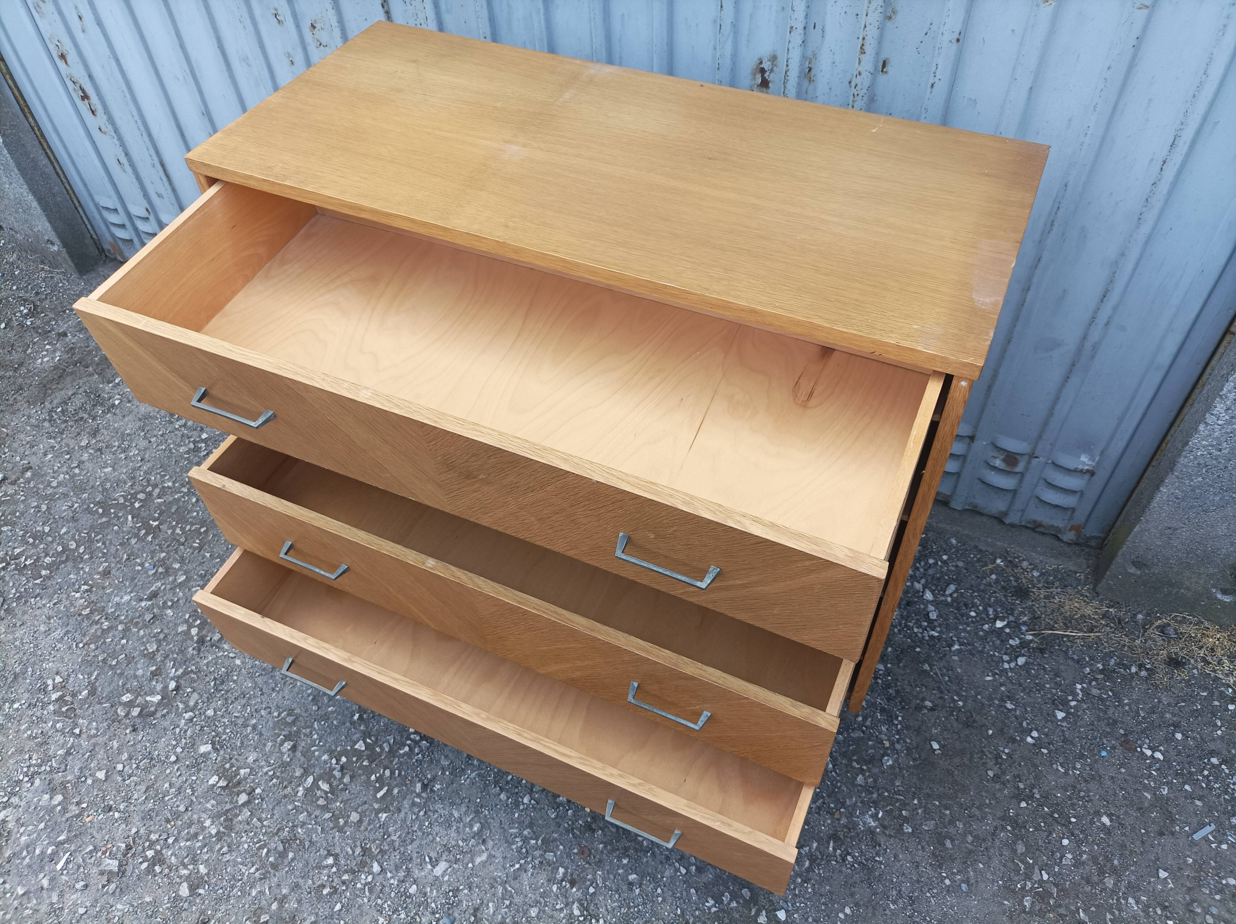 Commode furniture sideboard light wood 4 drawers Scandinavian vintage