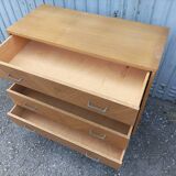 Commode furniture sideboard light wood 4 drawers Scandinavian vintage