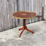 Vintage Neoclassical wooden Game Table-Side Table- Inlay Work-60s