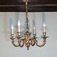 Bronze chandelier 4 arms vintage 1970