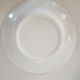 Set of 4 opaline hollow plates floral blue / black decoration