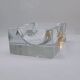 1960s rectangular ashtray or catch-all in Murano glass by Pagnin & Bon with handcrafted 24k gold finishing. Made in Italy.