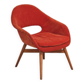 Shell armchair restored velvet by Miroslav Navratil for Vertex