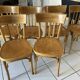 Set of 6 vintage SNCF bistro chairs from the 1960s.