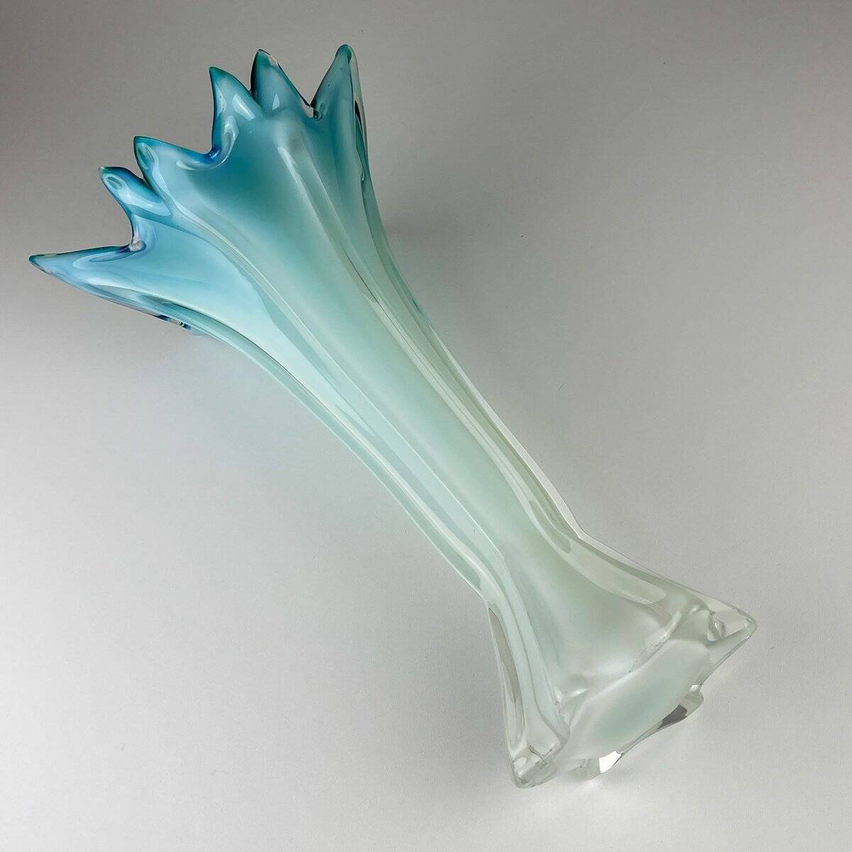 Vintage Murano Vase Grand Blue-Green, Italy, 1970s