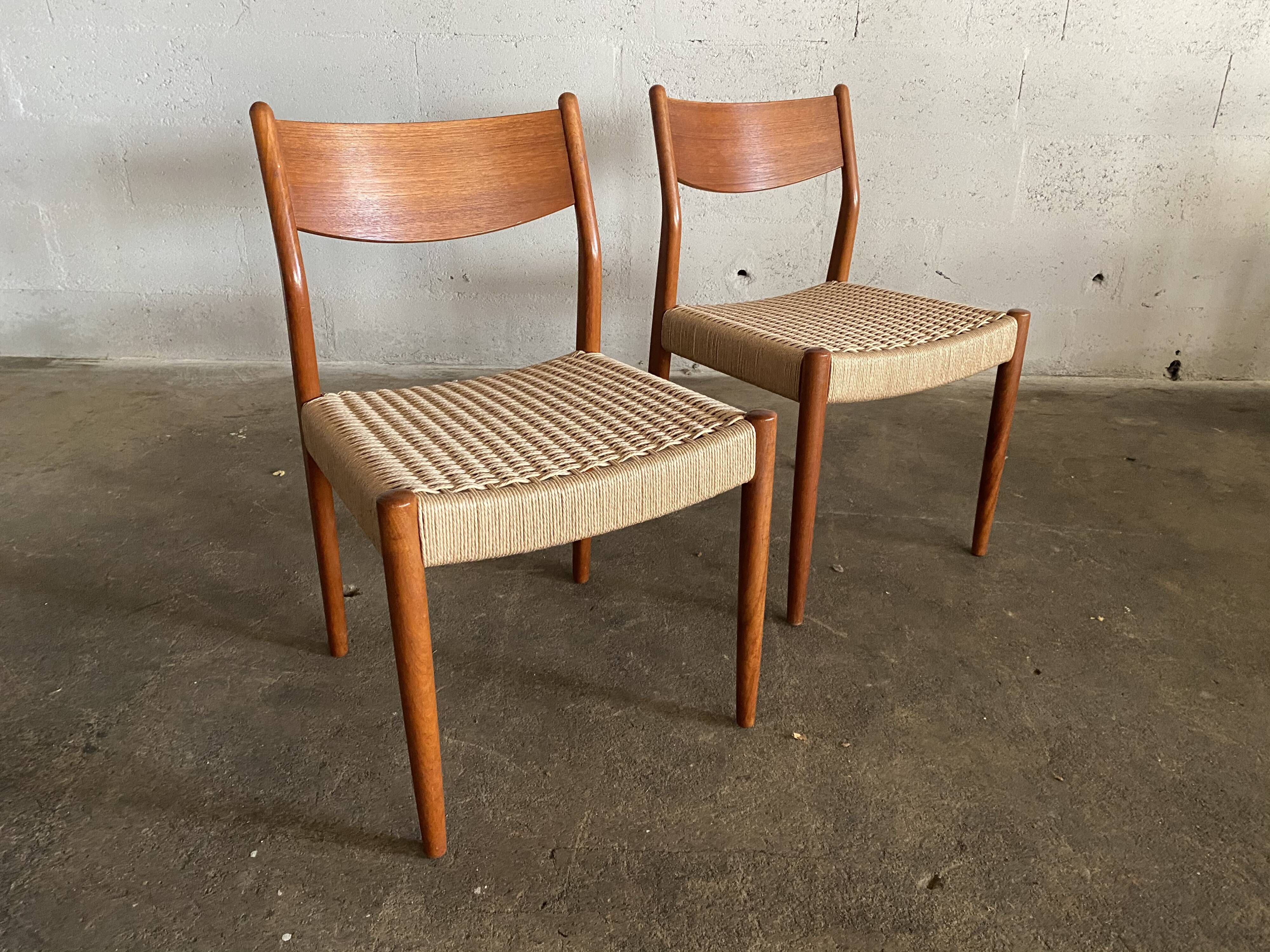 Pair of teak chairs
