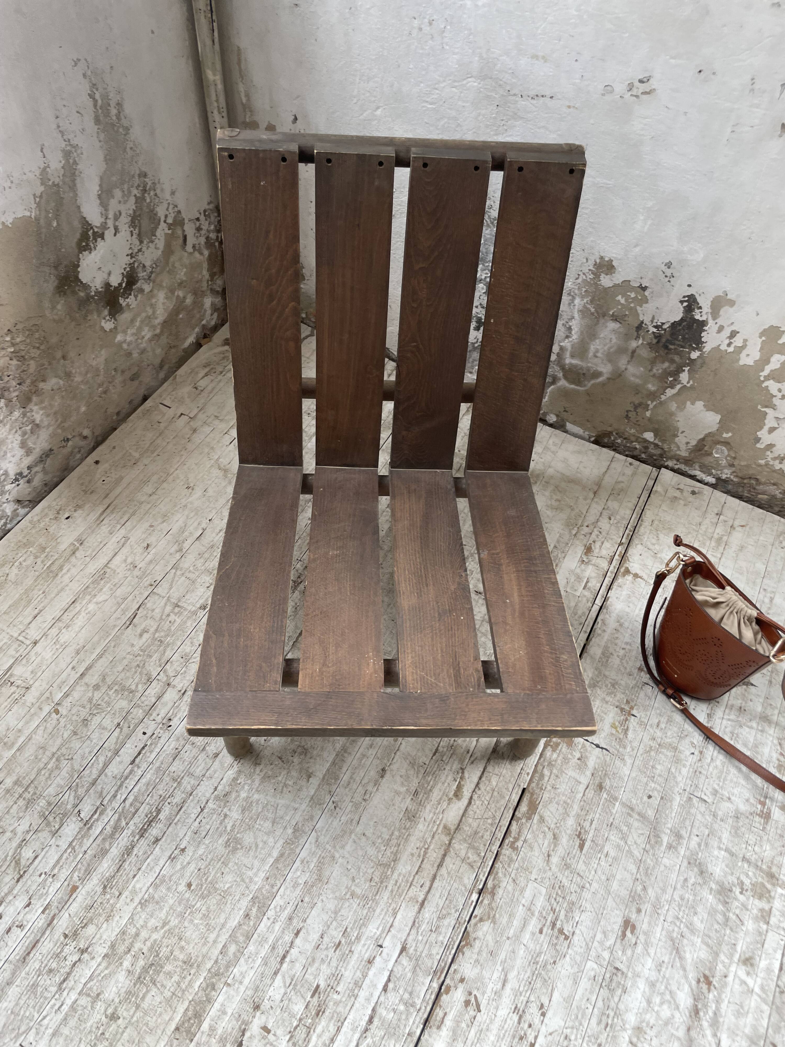 Modernist oak armchair