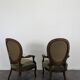 Pair of Louis XV style armchairs in mahogany