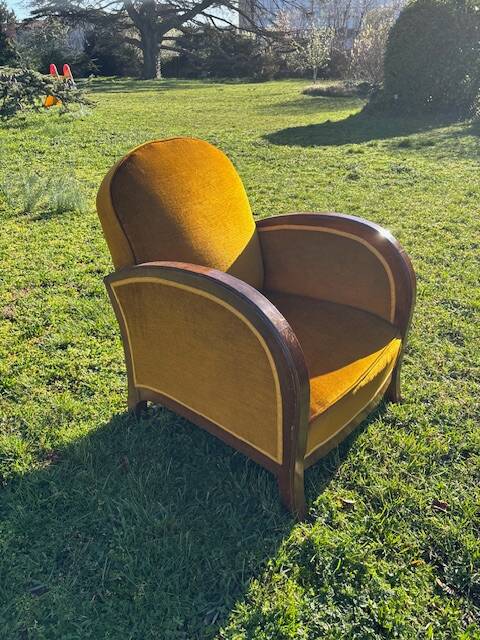 Art Deco velvet armchair