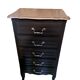 Chiffonier en bois peint coloris noir et gris France 1950 avec 5 tiroirs